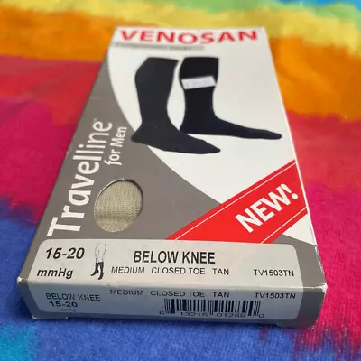 VENOSAN Compression Socks Medium 15-20 MmHg Below Knee Tan TV1503TN Closed Toe • $24.95