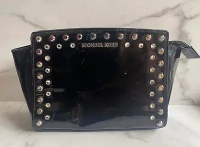 Michael Kors Studded Small Messenger Bag Black Selma Shiny • $10