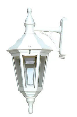 White IP44 Outdoor Garden Patio Wall Security Light Lantern Traditional Style  • £5.95