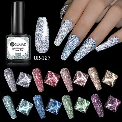 £4.19 • Buy UR SUGAR Reflective Glitter Colorful Gel Polish Soak Off Nail Gel Varnish UV LED