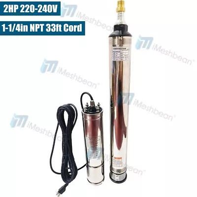 4  Deep Well Submersible Pump 2HP 220V 35 GPM 400FT Max 12 Stage 60Hz • $138.59