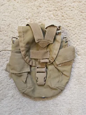 US Military USMC 1QT MOLLE Coyote Brown Canteen Pouch USED (Broken) • $10.50