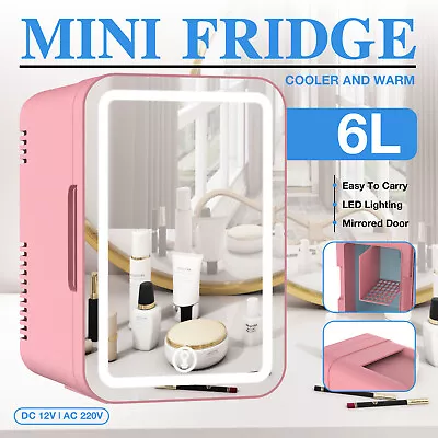 $57.38 • Buy 6L Mini Fridge Portable Cosmetic Beauty Makeup Skincare LED Mirror Drinks Cooler