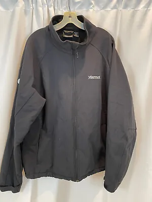 Marmot Gravity Mens XXL Softshell Jacket Black Fleece Lined Full Zip Outdoors • $29.99