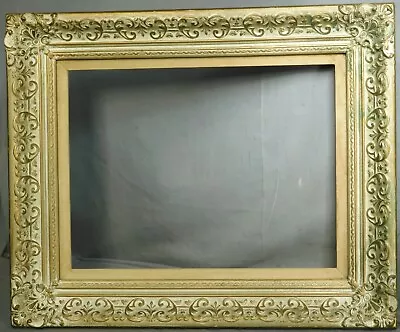 Vintage Chalky White Gold French Style Louis XV 13x17 Picture Frame 14x18 Gesso • $79