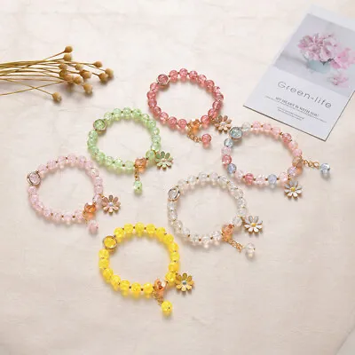 Beautiful Daisy Beaded Charm Bracelet Women Girls Childrens Jewellery Gift • £3.59