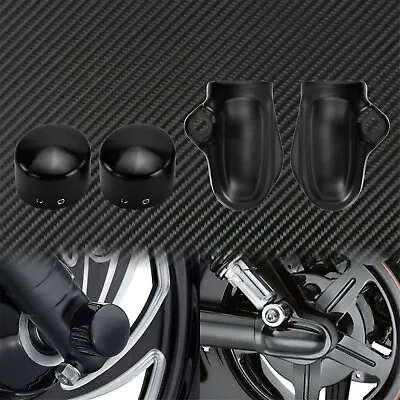 Black Front Rear Bar Shield Axle Nut Covers Fit For Harley VRSC V-Rod 2002-2011 • $49.05