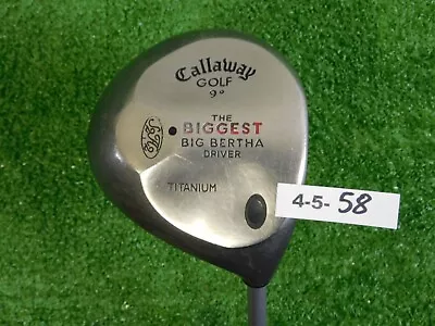 Callaway Biggest Big Bertha 9* Driver Ultra Light Firm Stiff Graphite  • $24.98