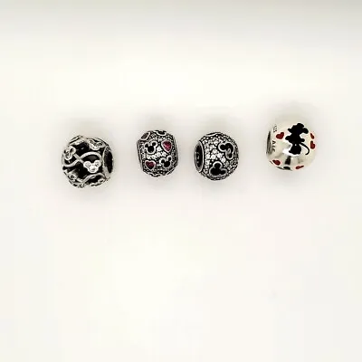 Disney Pandora 925 Assorted Mickey And Minnie Mouse Slide Bead Charms NEW • $39.99