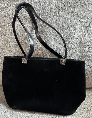 Salvatore Ferragamo Vintage Shoulder Bag Purse. Soft Suede. Black. Classic • $125