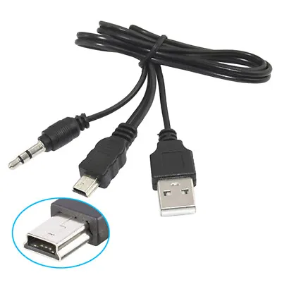 B92 Mini USB On 0 1/8in Jack Plug + USB 2.0 A Plug Audio Charging Cable 1 8/12ft • $5.62