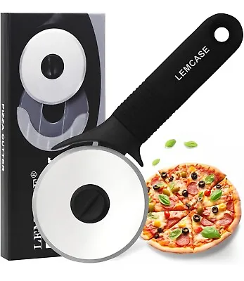 Pizza Cutter Professional Slicer Stainless Steel Blade Kitchen Grey Handle • £8.99