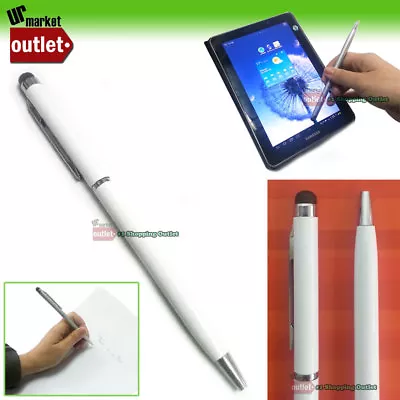 2in1 WHITE Touch Screen Stylus Writing Ink Pen For IPhone IPad Note II S3 Kindle • $6.99