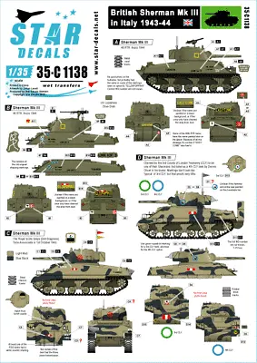 Star Decals 35-C1138 Sherman Mk III. 46 RTR Royal Scots Greys And SCALE 1/35 • £9.59