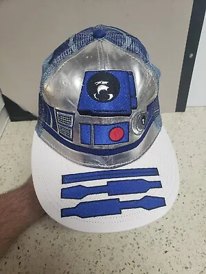 Star Wars R2-D2 Character Face Hat Snapback One Size Trucker Style Snapback EUC • $32.49