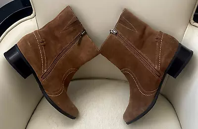 M&S Footglove-Womens Lovely Leather Suede Side-Zip Ankle Boots/Size: UK 5.5/NWD • £13