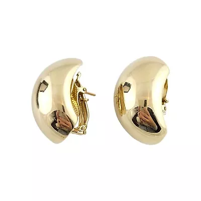 Vintage Tiffany & Co. 14K Yellow Gold Huggie Half Hoop Earrings #14182 • $2995