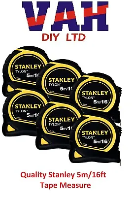 6 X Stanley 5m Tylon Tape Measure 5m 5 Metre 16ft 16 Feet STA130696 • £29.99