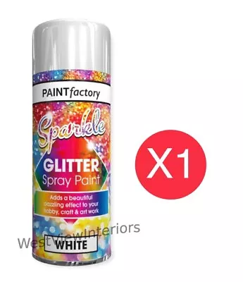 Sparkle White Glitter Spray Paint Dazzling Effect Hobby Craft And Art Work 200ml • £5.29