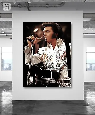 Elvis Presley In Concert Canvas Poster Wall Art Home Decor • $129.99