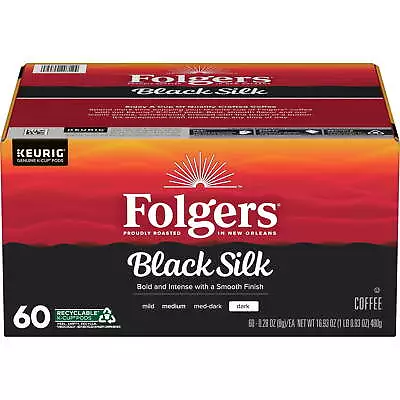Folgers Black Silk Dark Roast Coffee Keurig K-Cup Pods 60 Count Box Coffee • $27.98
