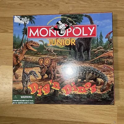 Monopoly Junior Dig-n-Dinos (2001) Dinosaur Game VTG EUC • $9.99