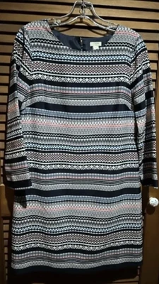 $7.70 • Buy J. Crew Knee Length Shift Dress Silky Multicolor Stripes Office Work Career Sz 4