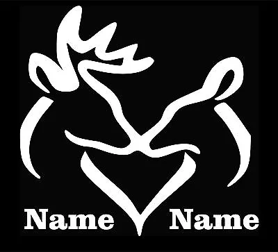 $3.45 • Buy Browning Buck And Doe Love Heart With Names Vinyl Decal Sticker Car Truck Window
