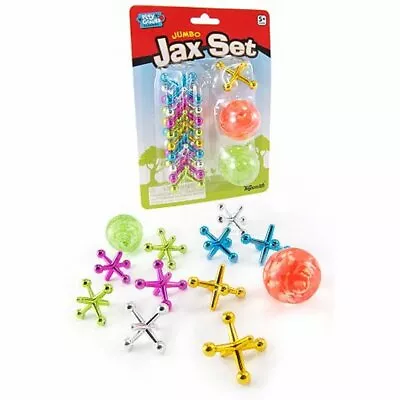 Jumbo Double Ball And Jax Novelty Toys (jacks) BRAND NEW Metallic-Style Plastic • $12.17