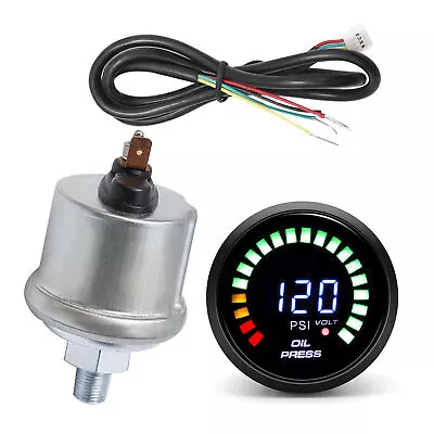 2 Inch 52mm Oil Pressure Gauge Press Meter Color Digital LED Display With Sensor • $20.11