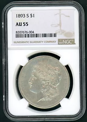 1893-s Morgan Silver Dollar Graded Ngc Au 55 Key Date • $58000