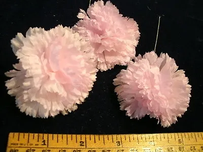 Vintage Millinery Flower 2  Pink Carnation Lot Of3 KC3 • $5.75