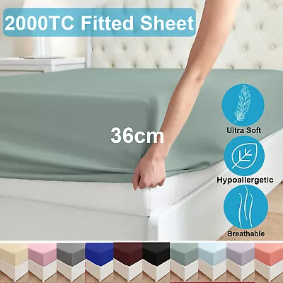 $9.85 • Buy Luxury Extra Deep Fitted Sheet Ultra Soft Double/Queen/King Size Bed Sheet Cover