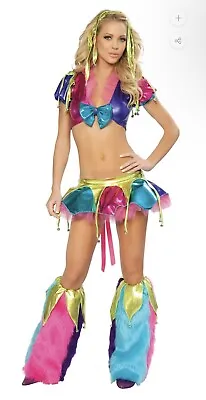 Mardi Gras Jester Costume Mardi Gras Outfit Rave Costume Complete Set 80073 Sz S • $140.99