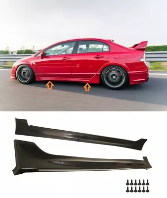 Fit 06-11 Civic 4Dr Sedan Unpainted Polyurethane PU MU Style Side Skirt Bodykit • $137.30