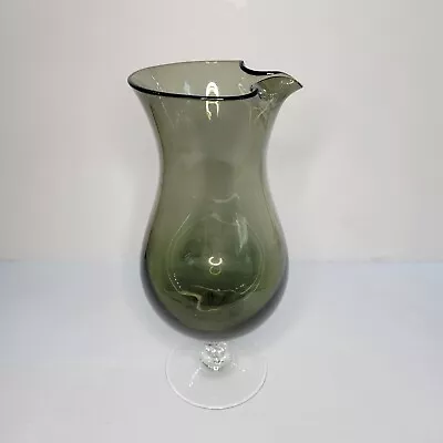 Sasaki Art Glass Smoke Grey And And Clear Martini Cocktail Pitcher  Vintage • $35