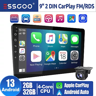 CarPlay 2+32G 9  Android 13 Car Stereo Radio GPS Navigation Double 2 DIN AHD USB • $89.85