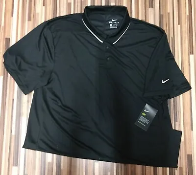 Nike Men's Size Large Dri-FIT Edge Tipped Golf Polo Black/White AA1849-010 • $22.50