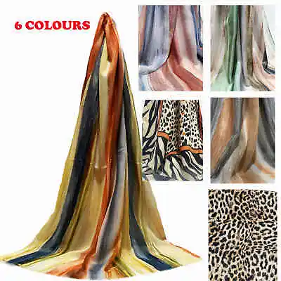 Leopard Print Scarf Tie Dye Gold String Multicolour Summer Scarves Long Wrap  • £9.40