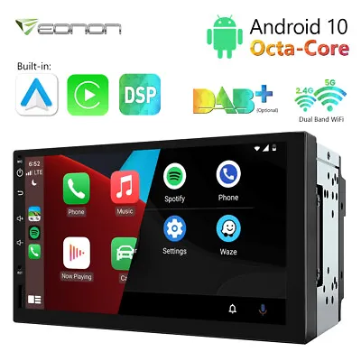 Double Din 7  Android 10 Octa Core Car Stereo GPS Navi CarPlay WiFi 4G RDS Radio • $162.22