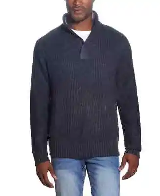 Weatherproof Vintage Men's Size 2XL Carbon Heather Fisherman Rib HalfZip Sweater • $29.99