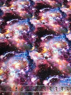 Galaxy Space Milky Way Cotton Fabric Perfect For Face Masks 1 Yard 36 X 44  New! • $15.99