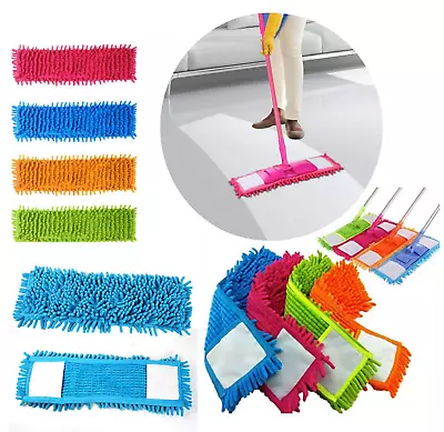 Microfibre Mop Refill Replacement Heads Dust Floor Cloth Cleaning Pads Washable • £2.89