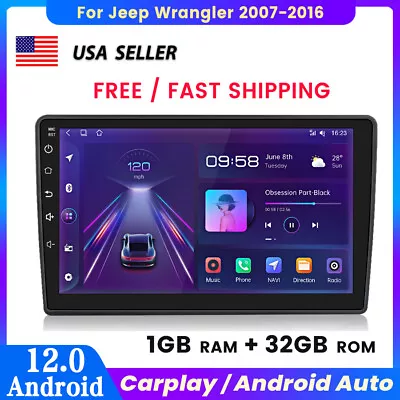 For Jeep Wrangler 2007-2017 Car Stereo Android 12.0 CarPlay Radio GPS Navi WIFI • $119.99