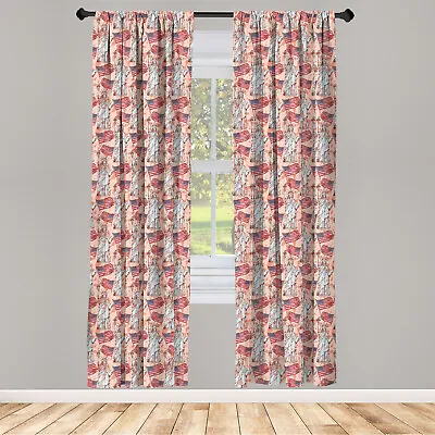 USA Curtains 2 Panel Set Liberty States Flag • £23.99