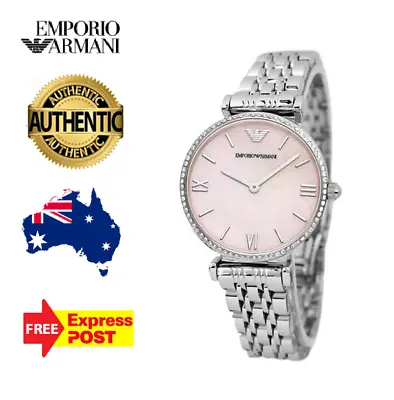 Emporio Armani Ar1779 Mother Of Pearl Silver/pink Womens Watch - New With Tags • $193.90