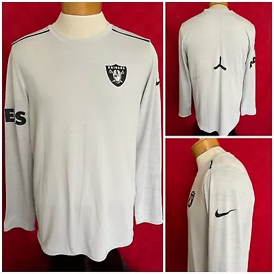 RARE Oakland / Las Vegas Raiders Nike TEAM ISSUED Long Sleeve Shirt Medium • $36.75