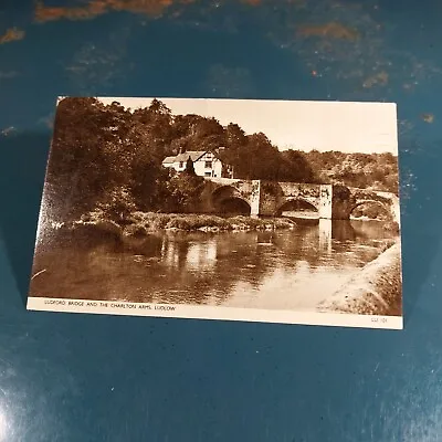 Vintage 1962 Postcard Ludford Bridge And The Charlton Arms Ludlow • £5.15