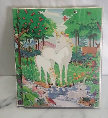 Vintage MEAD 3 Ring Binder The Organizer Unicorn Fantasy  Mystical Trapper • $12.50