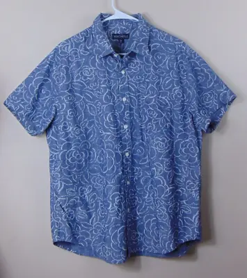 J Crew Size XL Printed Slim Casual Short-sleeve Chambray Shirt Mens Button Up • $13.48